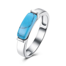 Load image into Gallery viewer, Blue Kallaite Turquoises Natural Stone Rings