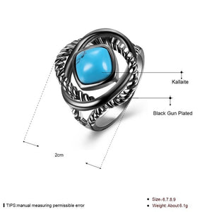 Shape Blue Natural Stone Ring