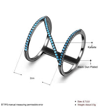 Load image into Gallery viewer, Blue Stone Turquoises Ring Z Shape