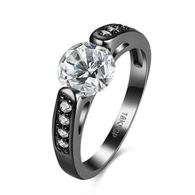 Load image into Gallery viewer, Zircon Rings Black Gun Plated